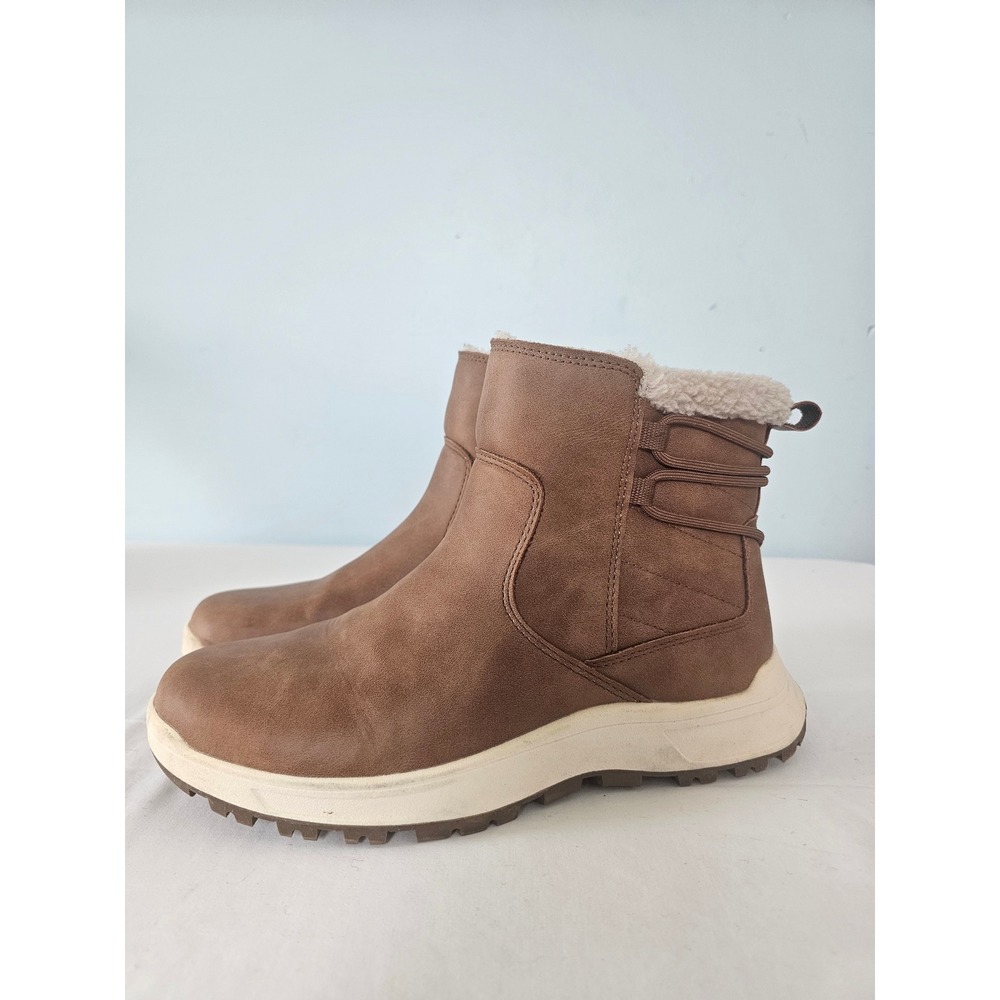 Winter Gorpcore Eddie Bauer Siren Boot Womens 8 Brown Faux Fur Lined Ankle Zip